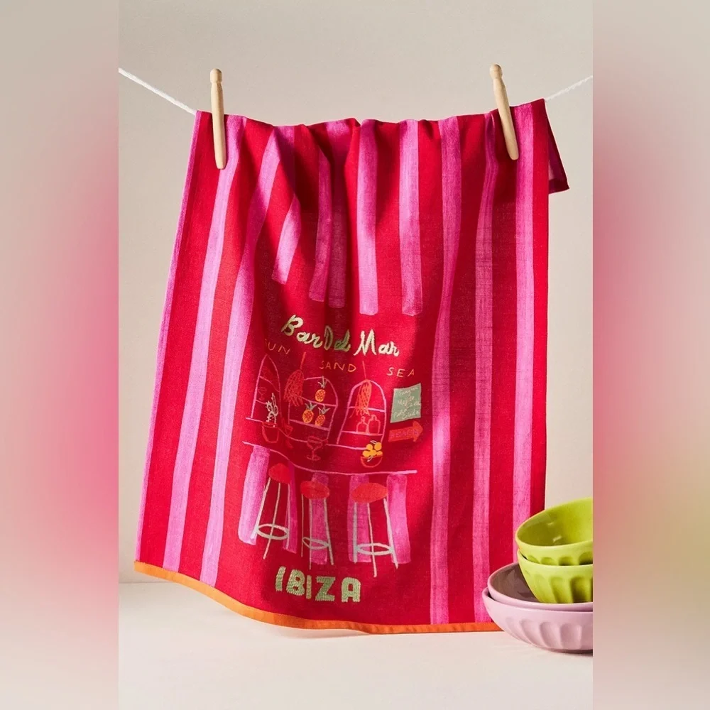 Anthropologie Phthalo Ruth Ibiza Cotton Dish Towel